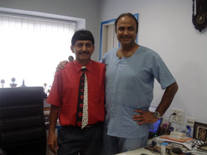 Charu Sharma with Hair transplant surgeon Manoj Khanna