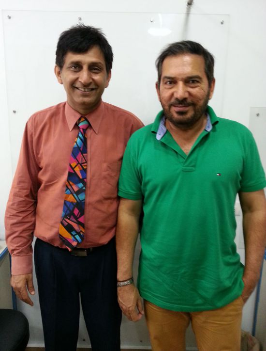 Arun Lal with Hair transplant surgeon Manoj Khanna
