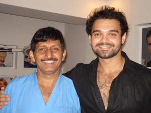 Mimoh Chakrabarty with Hair transplant surgeon Manoj Khanna