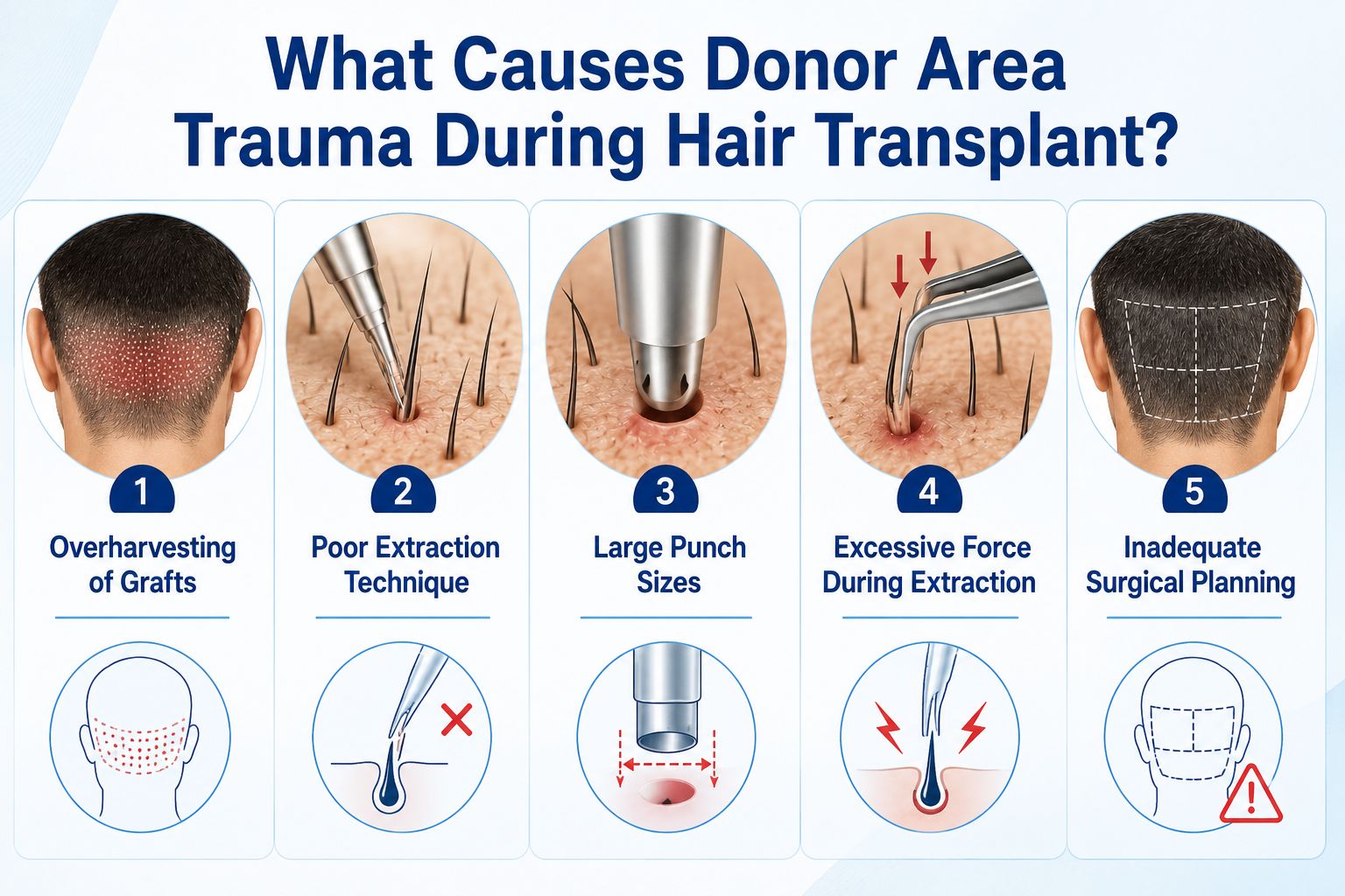Causes of donor area trauma