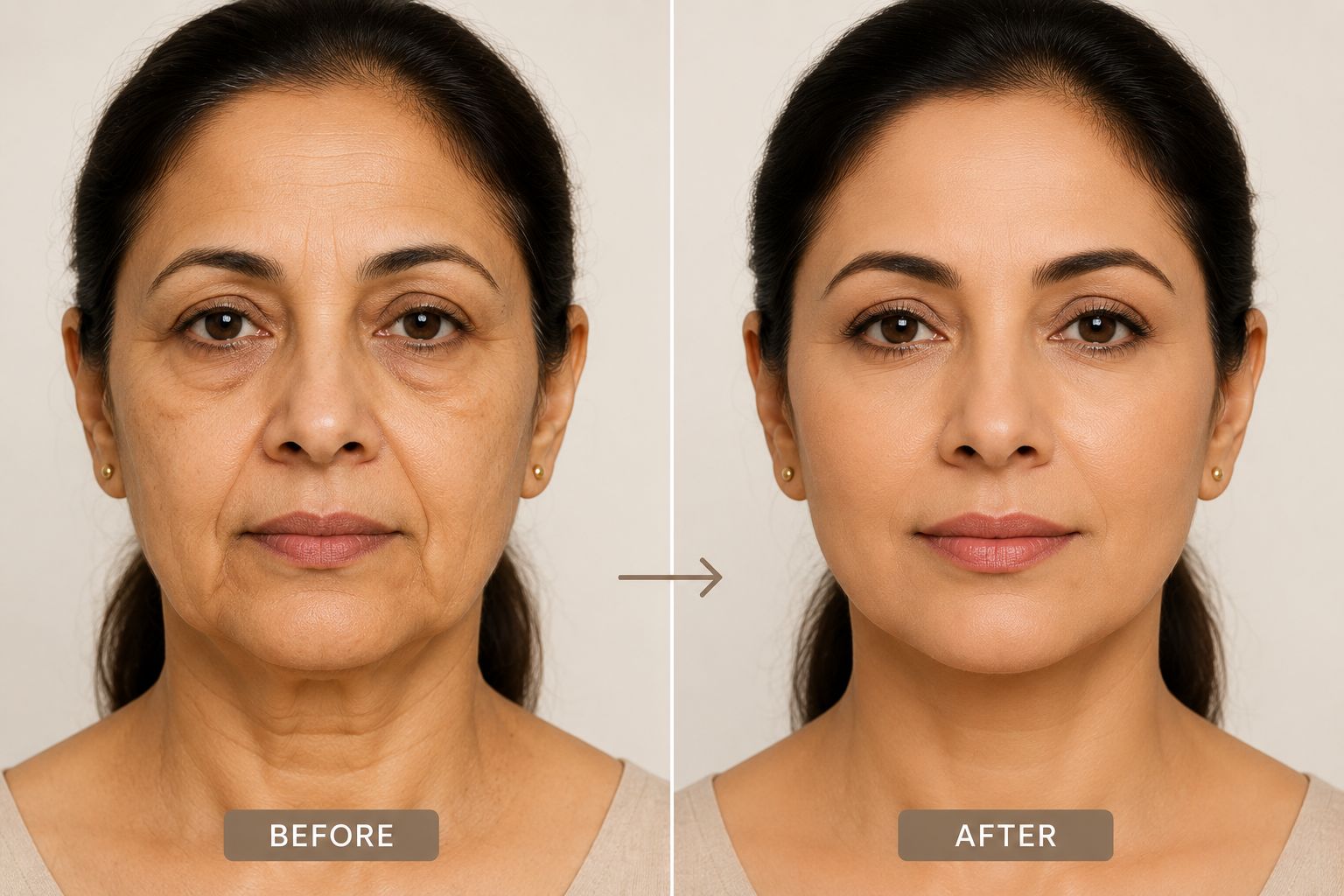 Before and after face lift