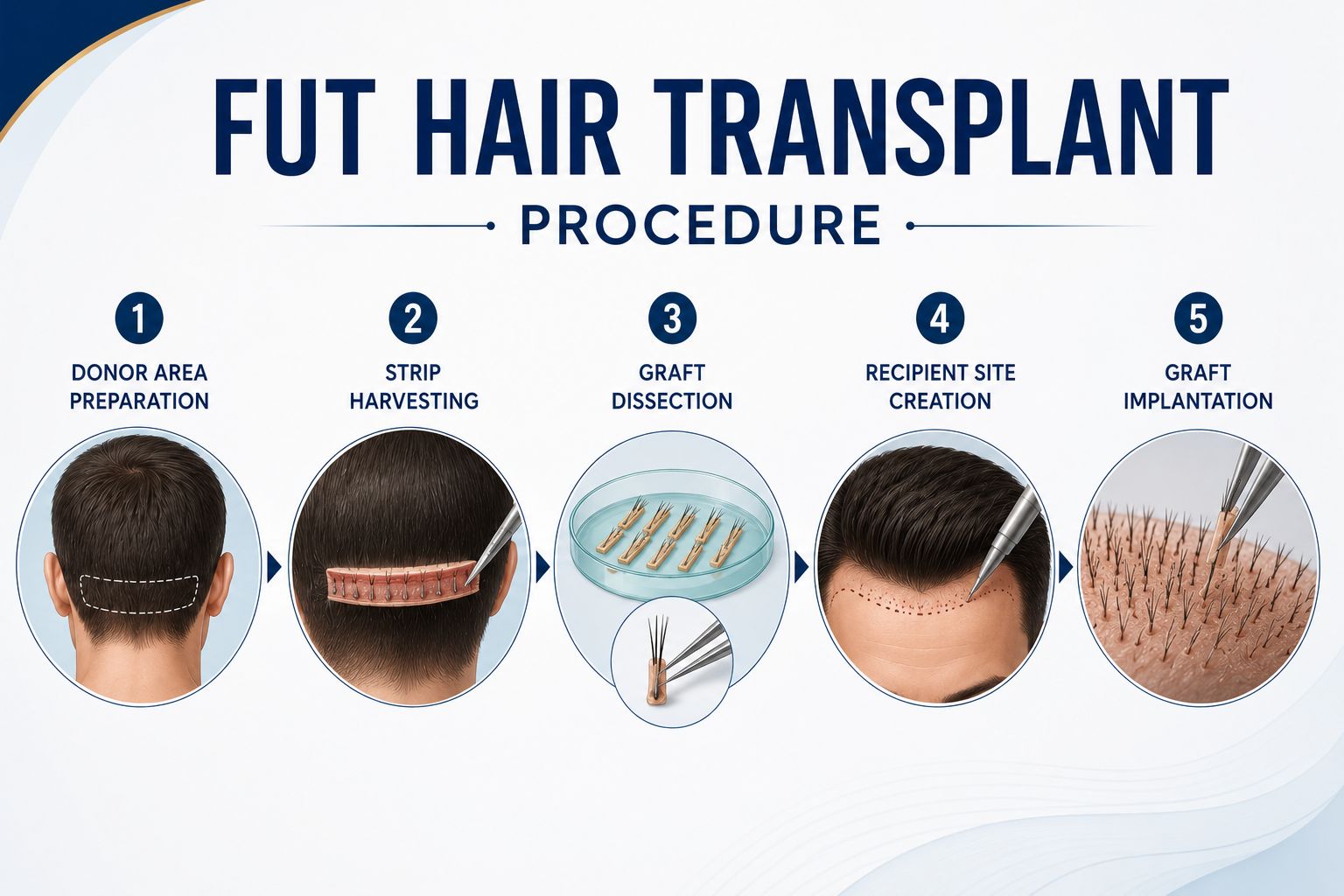 FUT Hair Transplant Steps