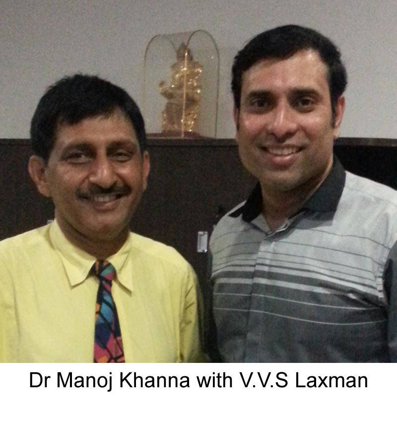 VVS Laxman with famous Hair Transplant surgeon Dr Manoj Khanna