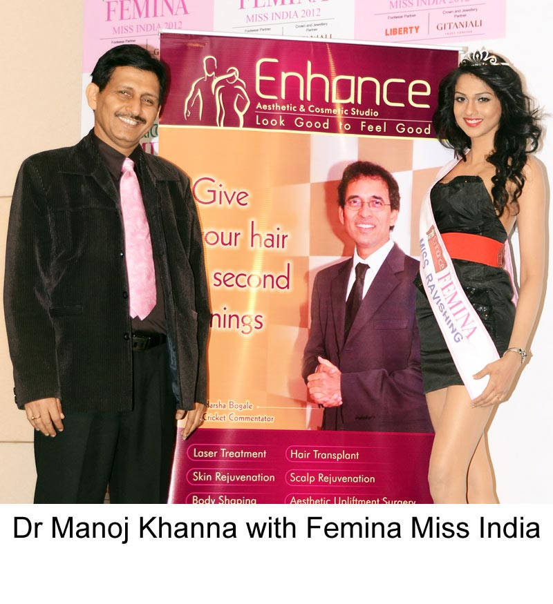 Femina Miss India with famous Hair Transplant surgeon Dr Manoj Khanna