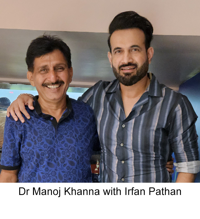 Irfan Pathan with famous Hair Transplant surgeon Dr Manoj Khanna